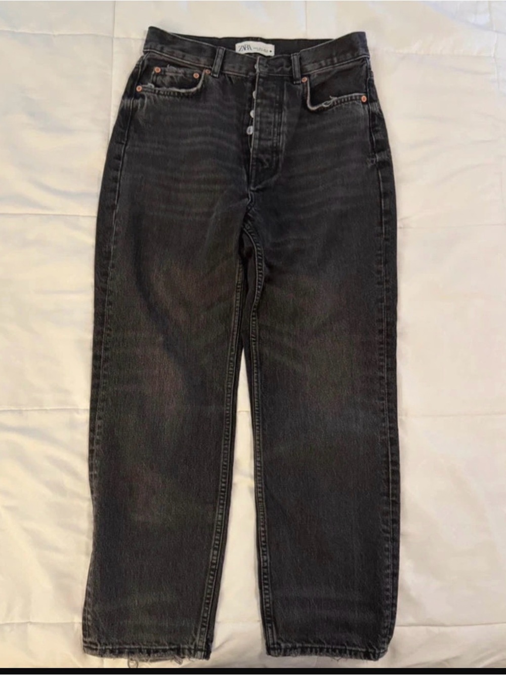 Zara Washed Black Relaxed Jeans